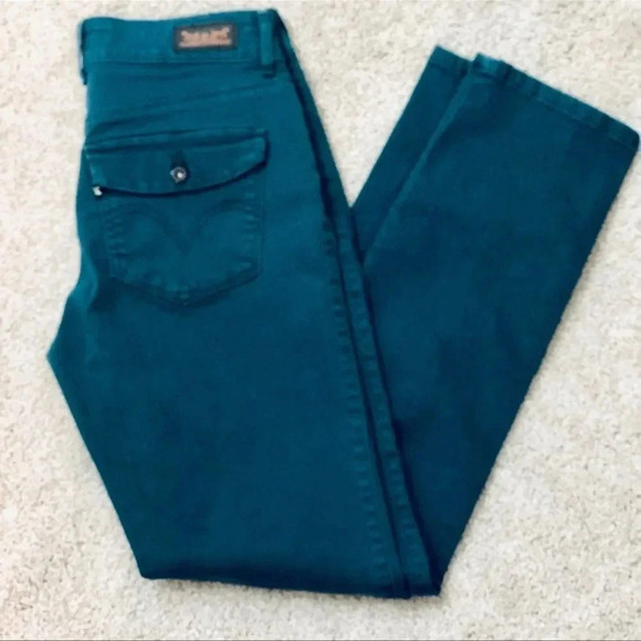 Levi’s jeans MID RISE SKINNY BLUE-GREEN VINTAGE SIZE 6 - Picture 2 of 10